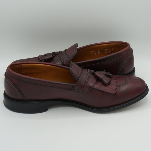 Allen Edmonds Cannondale Burgandy Tassel Kiltie Loafers Men\'s Size 10.5 B main image 9